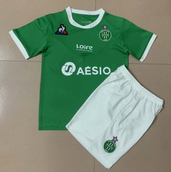 Kids Saint-Etienne Home Soccer Kits Shirt with Shorts 2020/21